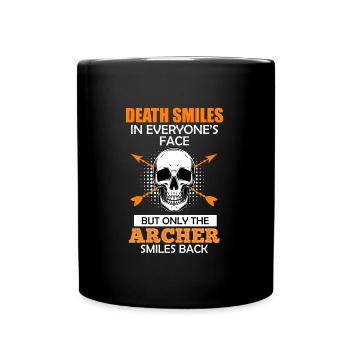 Archer smiles Archery saying - Full Colour Mug - black - Front