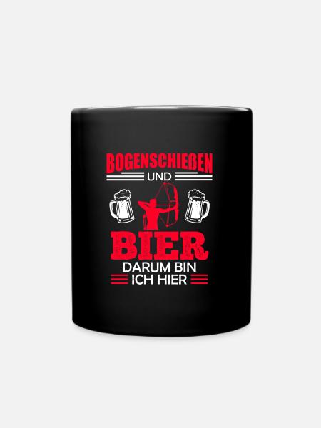 Bogenschießen und Bier Männer - Tasse einfarbig - Schwarz