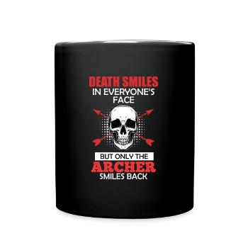 Archer smiles Archery saying - Full Colour Mug - black - Front