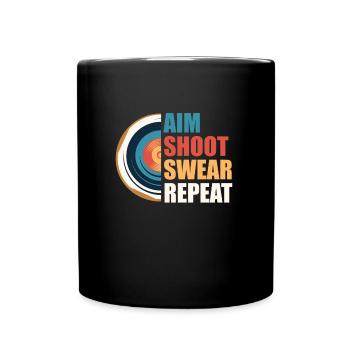 AimIng Shooting Swearing Target - Full Colour Mug - black - Front