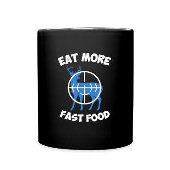 Mangez plus De Restauration Rapide Chasseur Chasse - Mug uni - noir - Devant
