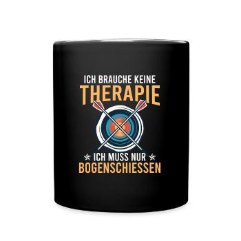 Muss nur Bogenschießen Bogensport - Tasse einfarbig - Schwarz - Vorne