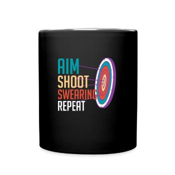 Aim Solve Curse Again Archery - Full Colour Mug - black - Front