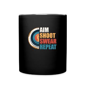 AimIng Shooting Swearing Target - Full Colour Mug - black - Front