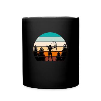 Vintage Archer Compound Bow Archery - Full Colour Mug - black - Front