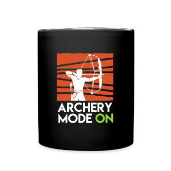 Archery Mode On Compound Bow - Full Colour Mug - black - Front