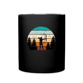 Vintage Archer Compound Bow Archery - Full Colour Mug - black - Front