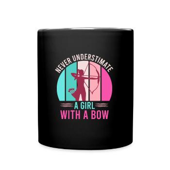 Ne sous-estimez jamais une fille avec un arc d’arc - Mug uni - noir - Devant
