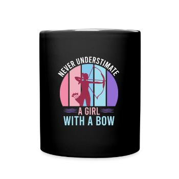 Ne sous-estimez jamais une fille avec un arc d’arc - Mug uni - noir - Devant