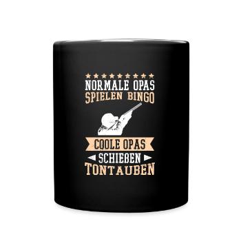 Tontaubenschießen Opa Tontauben - Tasse einfarbig - Schwarz - Vorne