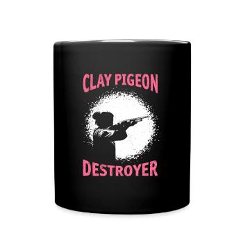 Clay Pigeon Destroyer Dames Clay Pigeon Shooting - Mug uni - noir - Devant