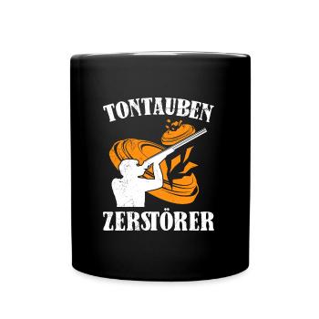 Tontauben Zerstörer Tontaubenschießen - Tasse einfarbig - Schwarz - Vorne