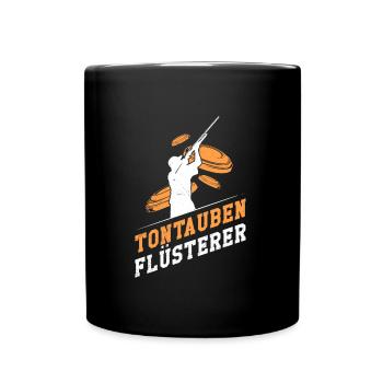 Tontauben Flüsterer Tontaubenschießen - Tasse einfarbig - Schwarz - Vorne