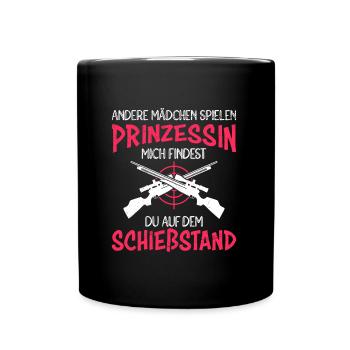 Andere Mädchen spielen ich geh zum Schießstand - Tasse einfarbig - Schwarz - Vorne
