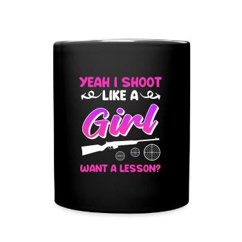 Tirez comme une fille tireur sportif féminin - Mug uni - noir - Devant