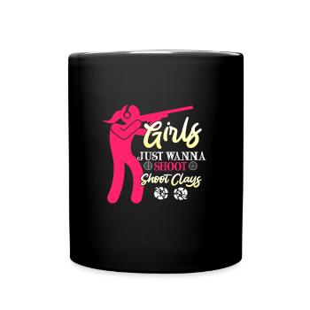 Les filles veulent des dames de tir au pigeon d’argile - Mug uni - noir - Devant