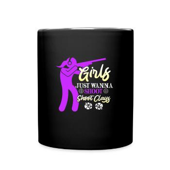 Les filles veulent des dames de tir au pigeon d’argile - Mug uni - noir - Devant