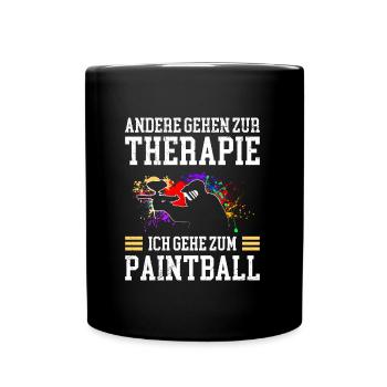 Andere gehen zur Therapie ich geh zum Paintball - Tasse einfarbig - Schwarz - Vorne