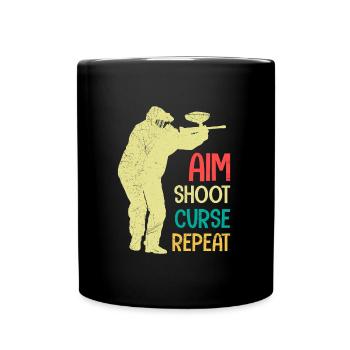 Aim Shooting Curse again Paintball - Full Colour Mug - black - Front