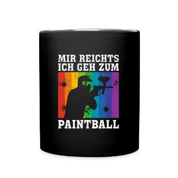 Mir reichts ich gehe zum Paintball - Tasse einfarbig - Schwarz - Vorne