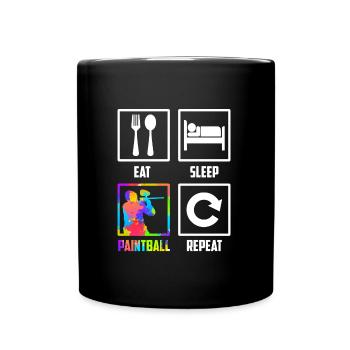 Manger Dormir Paintball Répéter Paintballer Paintball - Mug uni - noir - Devant
