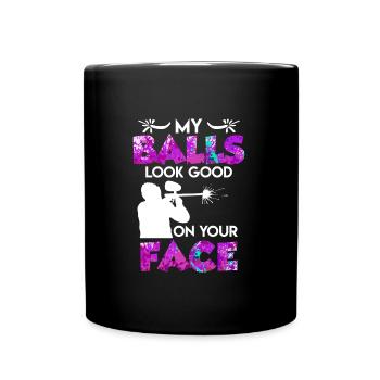 My Balls look Good on your Face Paintball - Full Colour Mug - black - Front