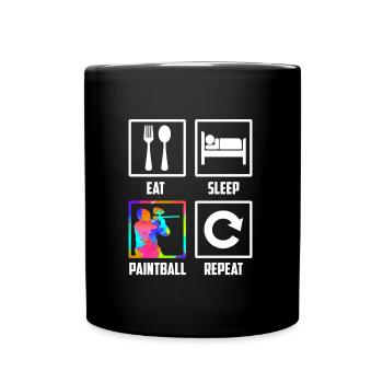 Eat Sleep Paintball Repeat Paintballer Paintball - Full Colour Mug - black - Front