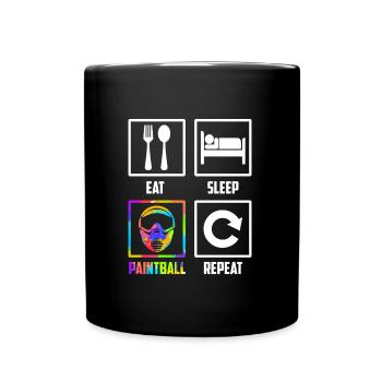 Eat Sleep Paintball Repeat Paintballer Paintball - Full Colour Mug - black - Front