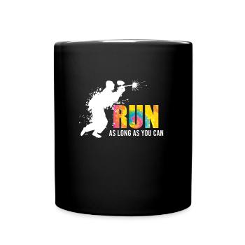Paintball player runs paintball as long as you can - Full Colour Mug - black - Front