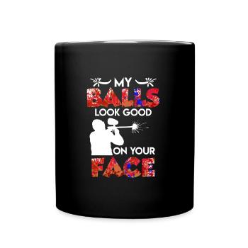 My Balls look Good on your Face Paintball - Full Colour Mug - black - Front