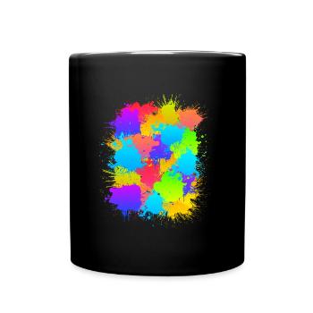 Paintball bunt Markeirer markiert Paintballer - Tasse einfarbig - Schwarz - Vorne