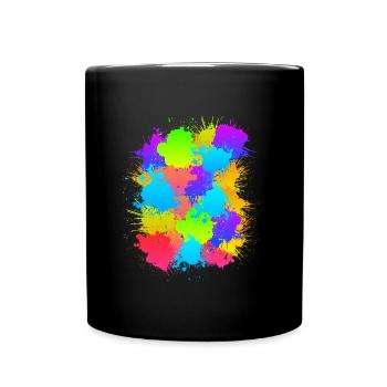 Paintball bunt Markeirer markiert Paintballer - Tasse einfarbig - Schwarz - Vorne