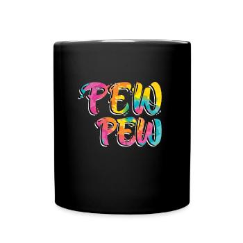 Pew Pew Paintballspieler Paintball - Tasse einfarbig - Schwarz - Vorne