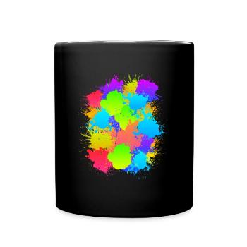 Paintball bunt Markeirer markiert Paintballer - Tasse einfarbig - Schwarz - Vorne
