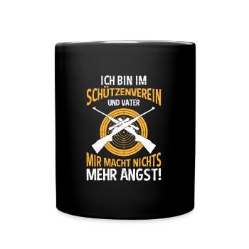 Papa im Schützenverein Schützenfest - Tasse einfarbig - Schwarz - Vorne