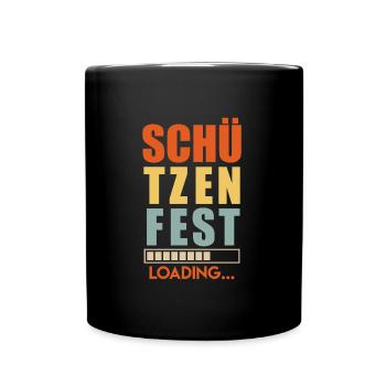 Schützenfest loading Schützenverein - Tasse einfarbig - Schwarz - Vorne