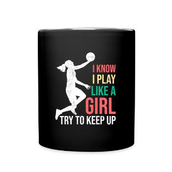 Basket-ball féminin - Mug uni - noir - Devant