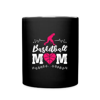 Basketball Mom Basketballer Mutter - Tasse einfarbig - Schwarz - Vorne