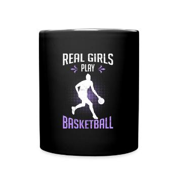 Les vraies filles jouent au basket-ball - Mug uni - noir - Devant