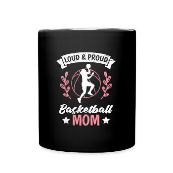 Maman de basketball bruyante et fière - Mug uni - noir - Devant