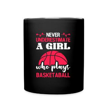 Never underestimate a basketball girl - Full Colour Mug - black - Front