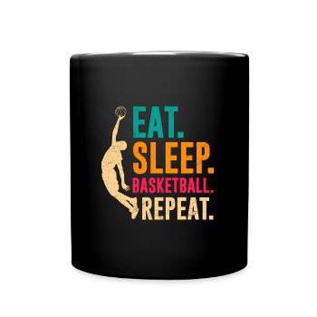 Eat Sleep Basketball Repeat Basketball player - Full Colour Mug - black - Front