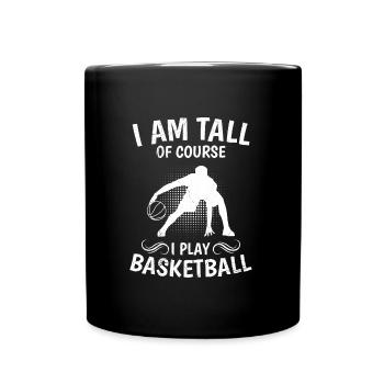 Großer Basketballer Basketballspeieler Groß - Tasse einfarbig - Schwarz - Vorne