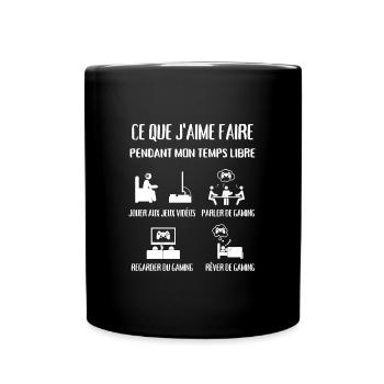 temps libre gaming humour gamer ado homme cadeau - Mug uni - noir - Devant