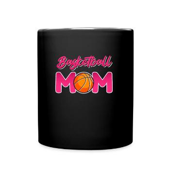 Basketball Mom Basketball Mutter - Tasse einfarbig - Schwarz - Vorne