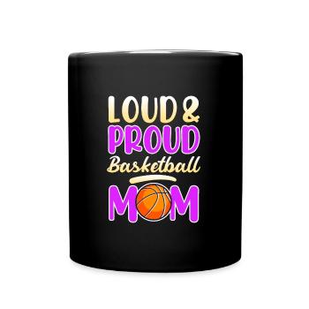 Proud Basketball Mom Basketball Mutter - Tasse einfarbig - Schwarz - Vorne