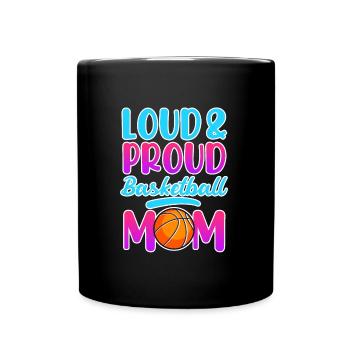 Proud Basketball Mom Basketball Mutter - Tasse einfarbig - Schwarz - Vorne