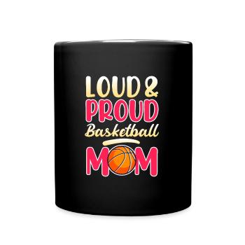 Proud Basketball Mom Basketball Mutter - Tasse einfarbig - Schwarz - Vorne