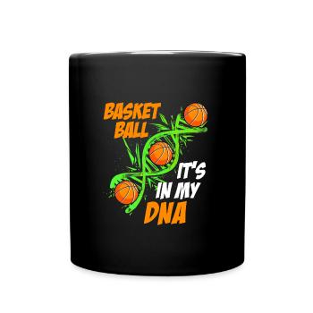 Basketball is in my DNA Basketballer - Tasse einfarbig - Schwarz - Vorne