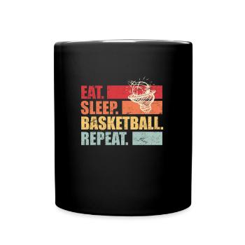 Eat Sleep Basketball Repeat Basketball player - Full Colour Mug - black - Front